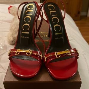 Brand new with tags never worn red Gucci heels
